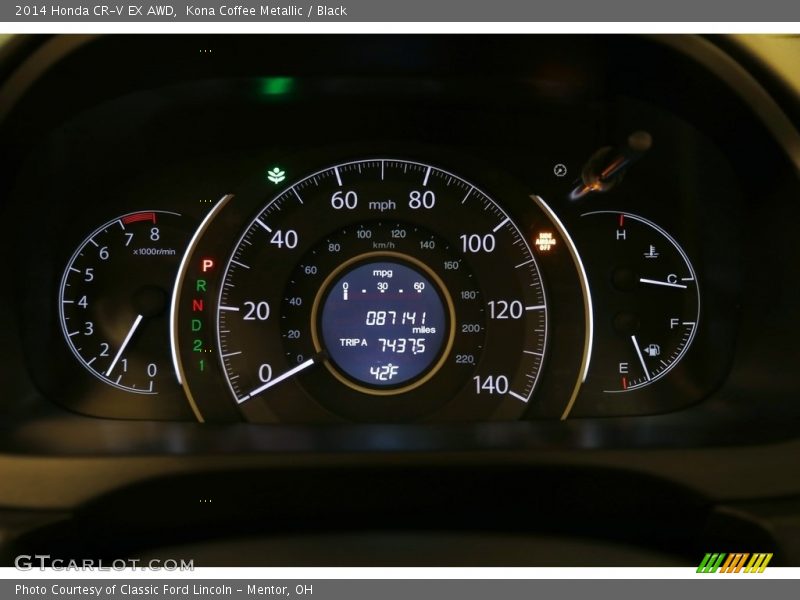 Kona Coffee Metallic / Black 2014 Honda CR-V EX AWD