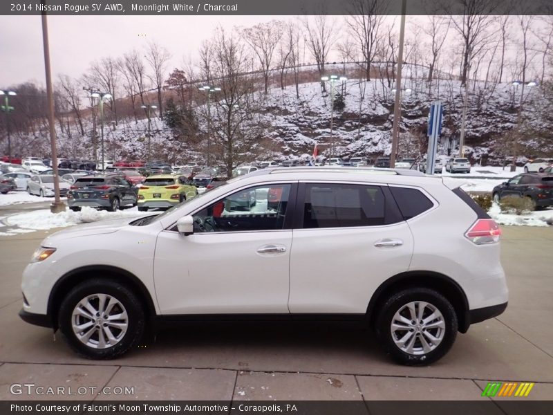 Moonlight White / Charcoal 2014 Nissan Rogue SV AWD