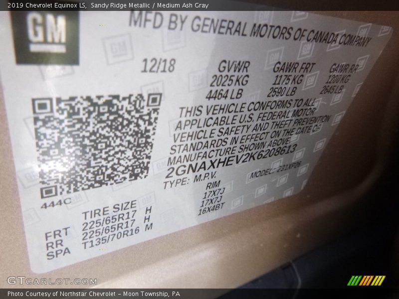 Sandy Ridge Metallic / Medium Ash Gray 2019 Chevrolet Equinox LS