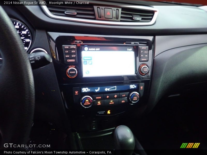 Moonlight White / Charcoal 2014 Nissan Rogue SV AWD