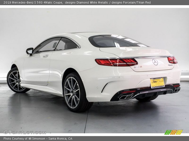 designo Diamond White Metallic / designo Porcelain/Titian Red 2019 Mercedes-Benz S 560 4Matic Coupe