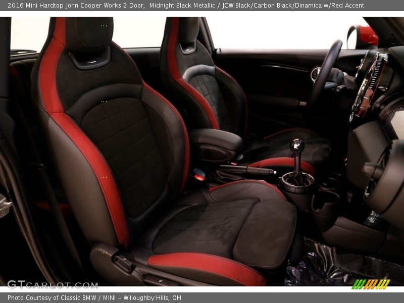 Midnight Black Metallic / JCW Black/Carbon Black/Dinamica w/Red Accent 2016 Mini Hardtop John Cooper Works 2 Door