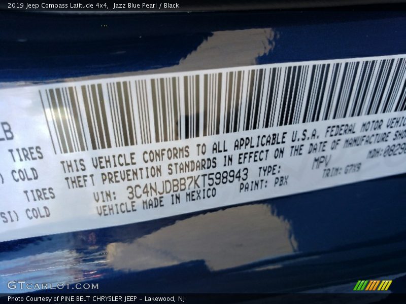 Jazz Blue Pearl / Black 2019 Jeep Compass Latitude 4x4