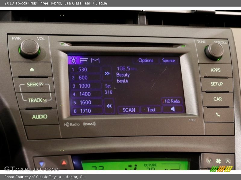 Sea Glass Pearl / Bisque 2013 Toyota Prius Three Hybrid