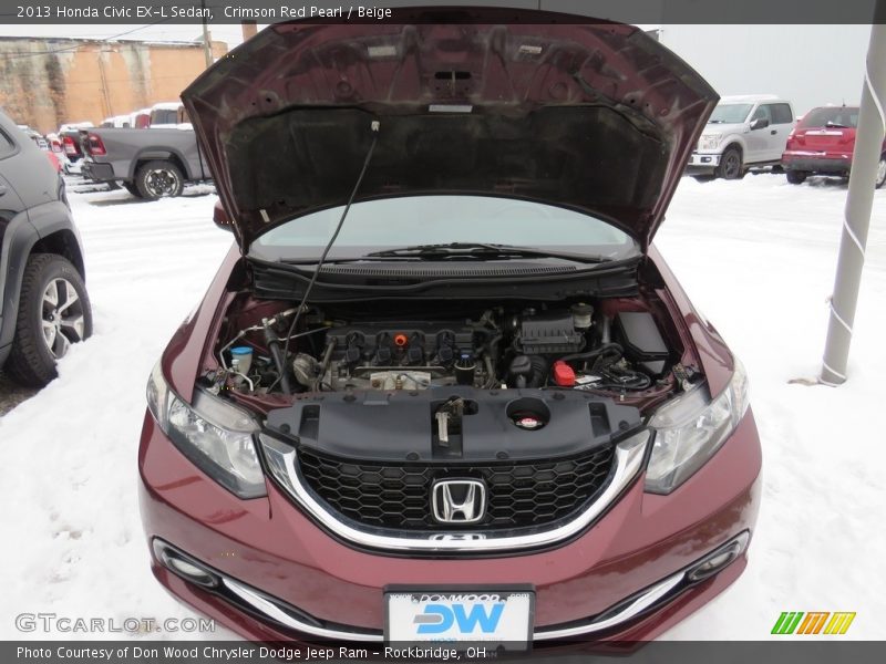 Crimson Red Pearl / Beige 2013 Honda Civic EX-L Sedan