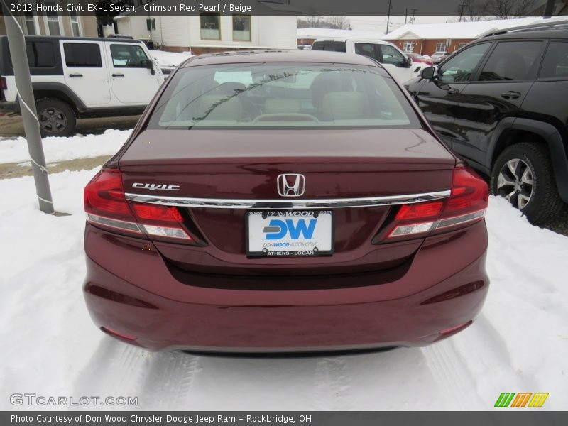 Crimson Red Pearl / Beige 2013 Honda Civic EX-L Sedan