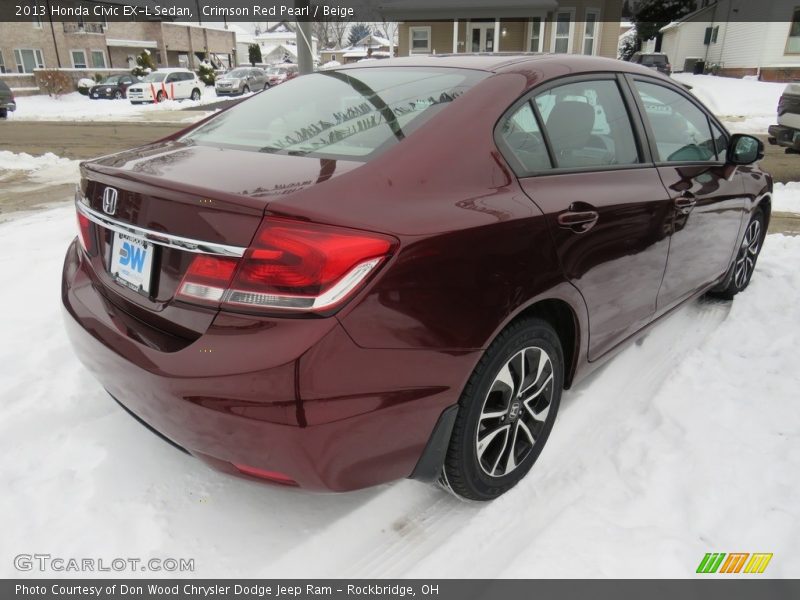 Crimson Red Pearl / Beige 2013 Honda Civic EX-L Sedan