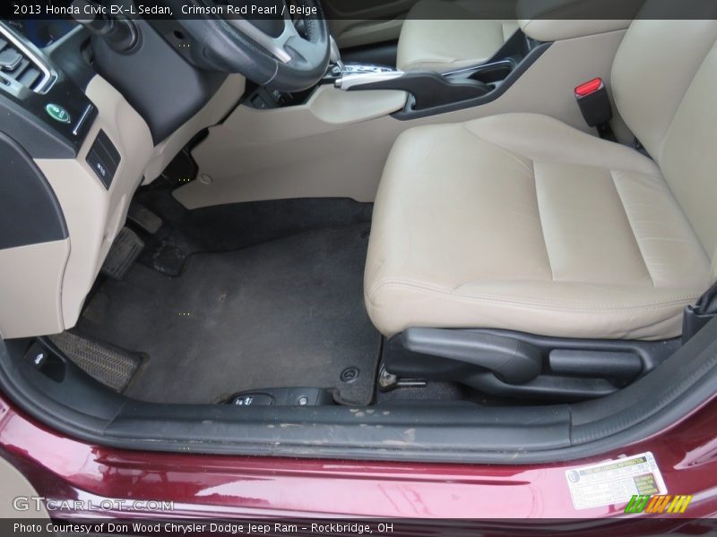 Crimson Red Pearl / Beige 2013 Honda Civic EX-L Sedan