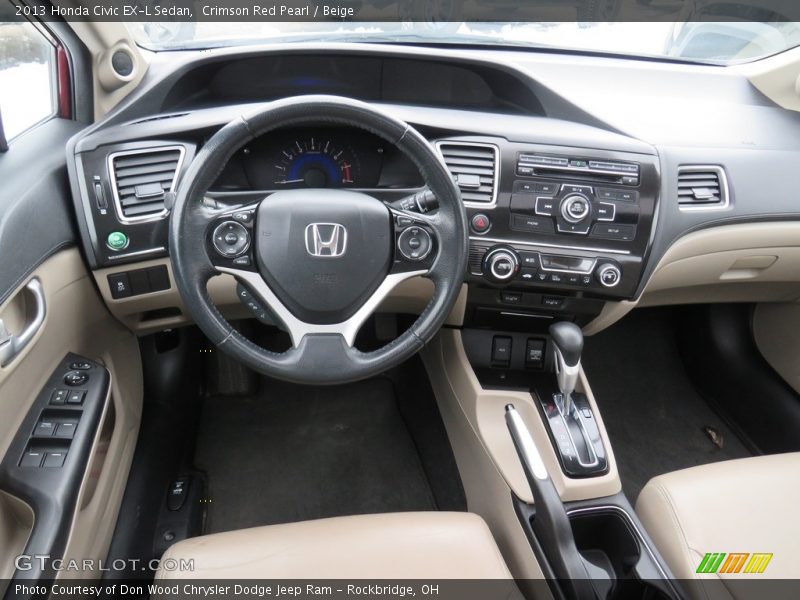 Crimson Red Pearl / Beige 2013 Honda Civic EX-L Sedan