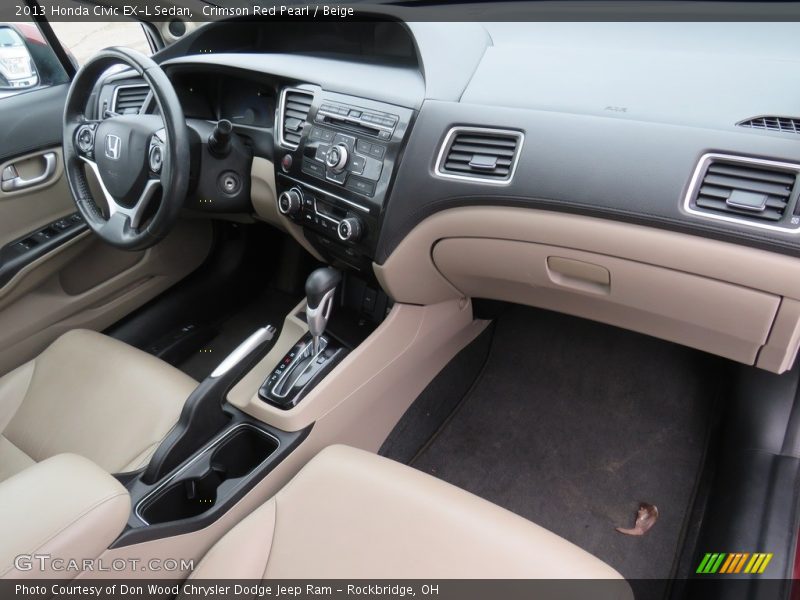 Crimson Red Pearl / Beige 2013 Honda Civic EX-L Sedan