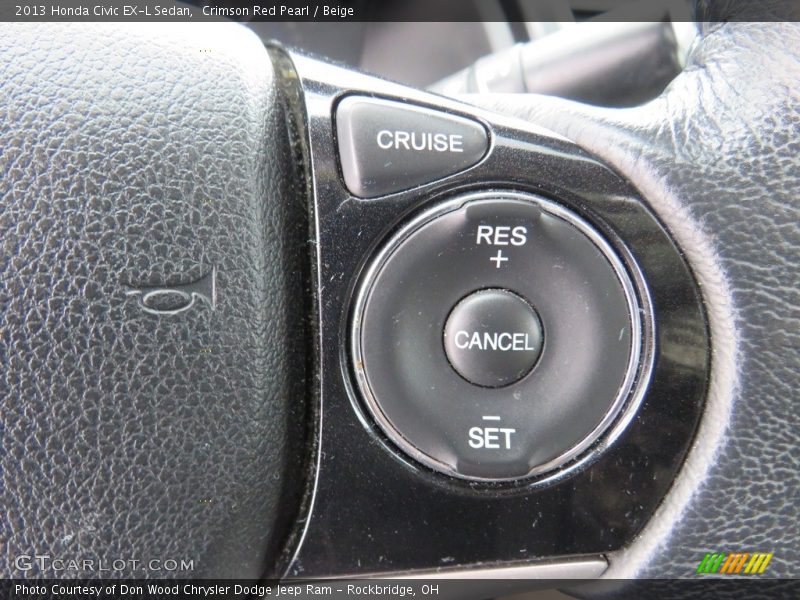 Crimson Red Pearl / Beige 2013 Honda Civic EX-L Sedan