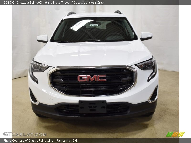 White Frost Tricoat / Cocoa/Light Ash Gray 2019 GMC Acadia SLT AWD