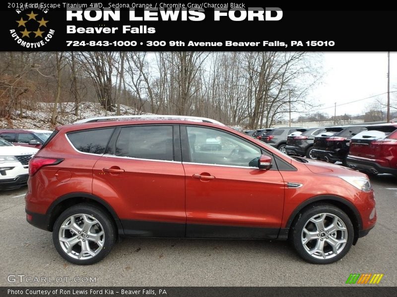 Sedona Orange / Chromite Gray/Charcoal Black 2019 Ford Escape Titanium 4WD