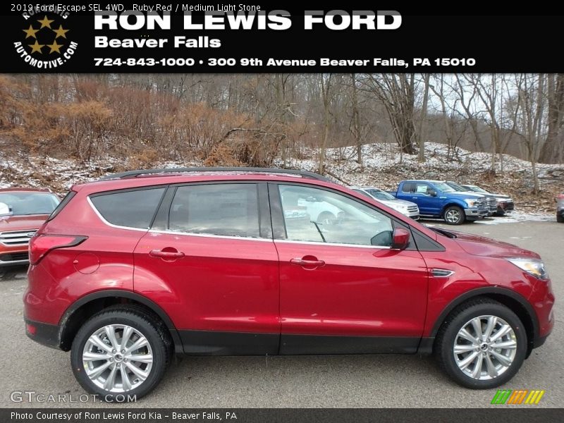 Ruby Red / Medium Light Stone 2019 Ford Escape SEL 4WD