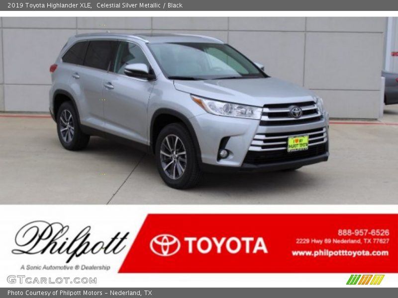 Celestial Silver Metallic / Black 2019 Toyota Highlander XLE