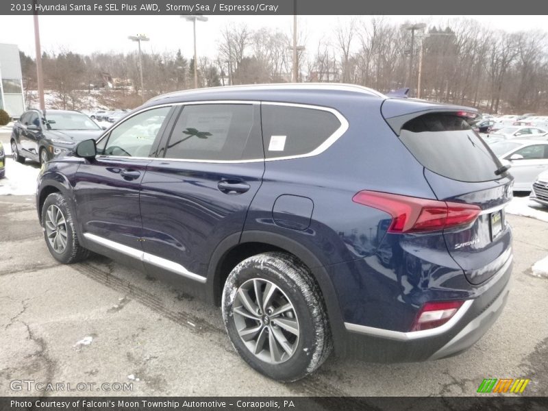 Stormy Sea / Espresso/Gray 2019 Hyundai Santa Fe SEL Plus AWD