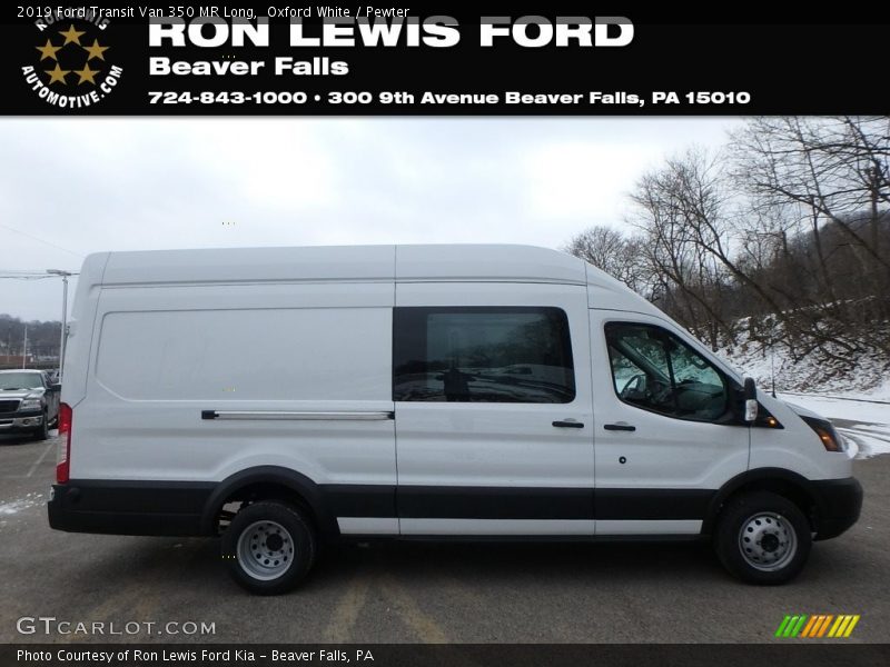 Oxford White / Pewter 2019 Ford Transit Van 350 MR Long