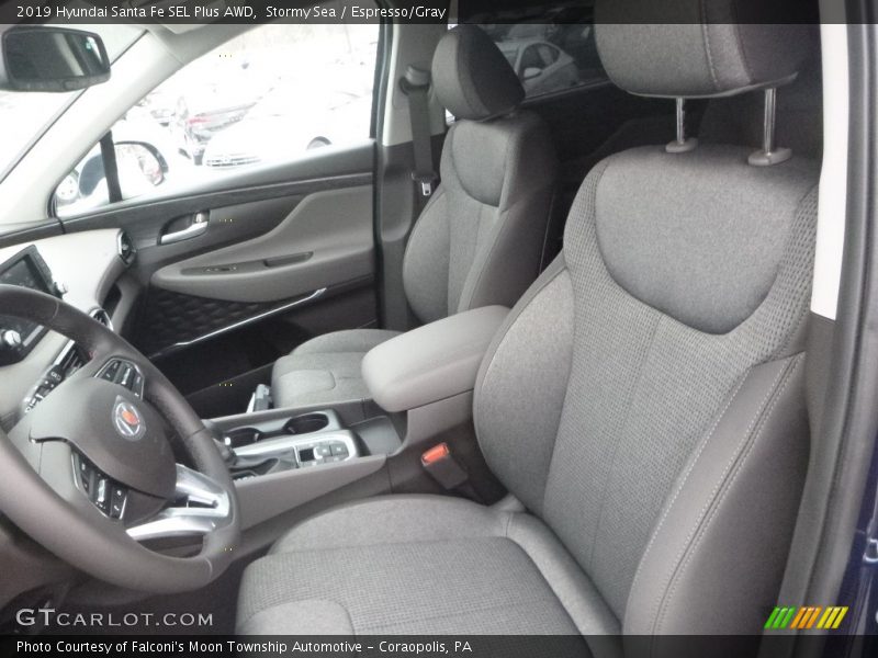 Stormy Sea / Espresso/Gray 2019 Hyundai Santa Fe SEL Plus AWD