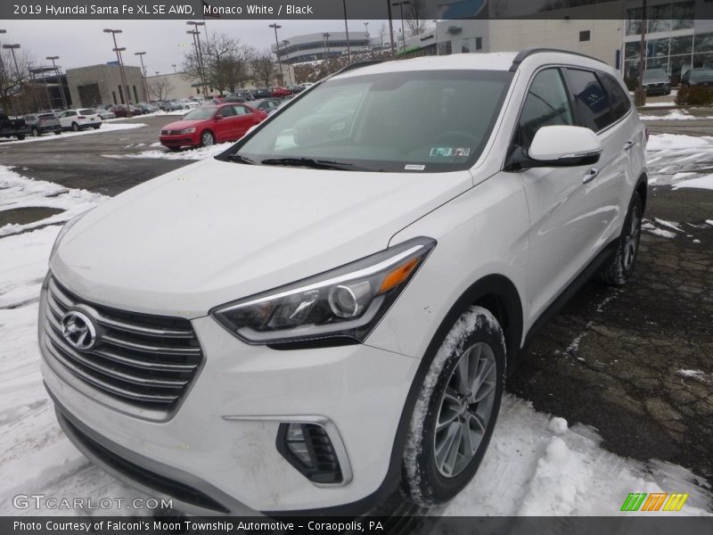 Monaco White / Black 2019 Hyundai Santa Fe XL SE AWD