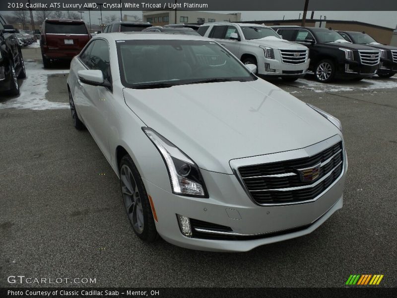 Crystal White Tricoat / Light Platinum 2019 Cadillac ATS Luxury AWD