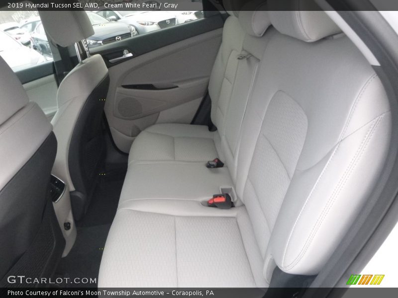 Cream White Pearl / Gray 2019 Hyundai Tucson SEL AWD