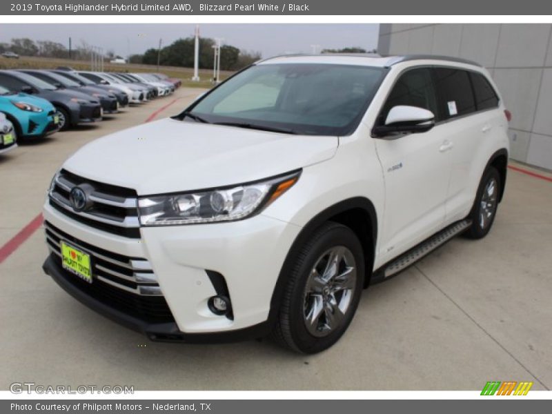 Blizzard Pearl White / Black 2019 Toyota Highlander Hybrid Limited AWD