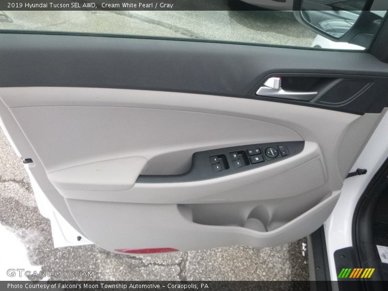 Cream White Pearl / Gray 2019 Hyundai Tucson SEL AWD