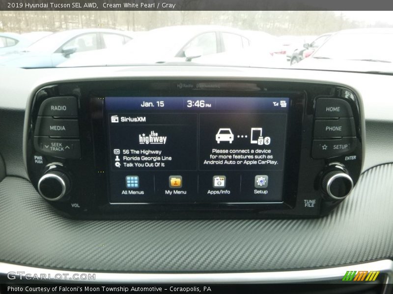 Cream White Pearl / Gray 2019 Hyundai Tucson SEL AWD
