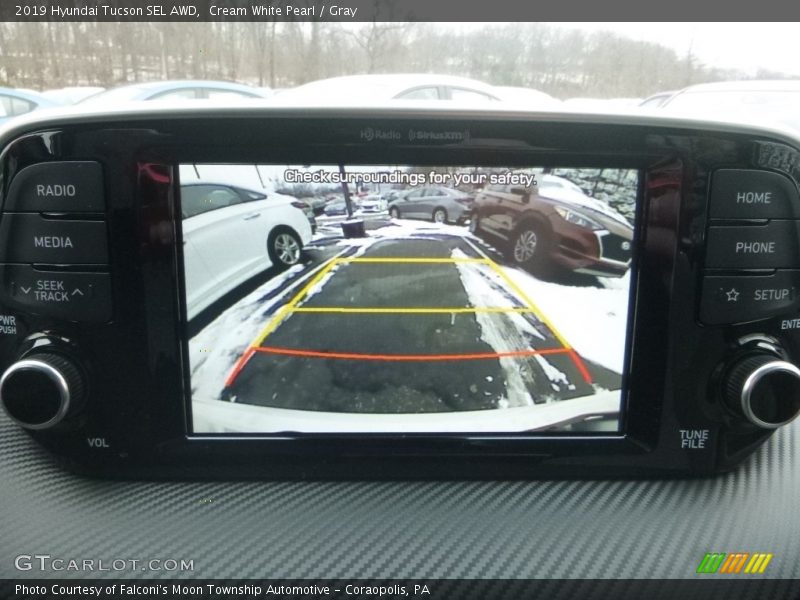 Cream White Pearl / Gray 2019 Hyundai Tucson SEL AWD