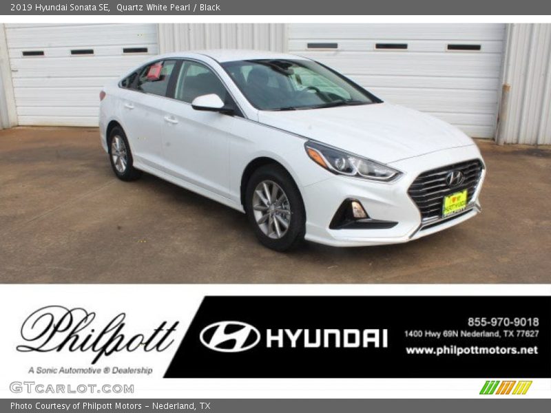 Quartz White Pearl / Black 2019 Hyundai Sonata SE
