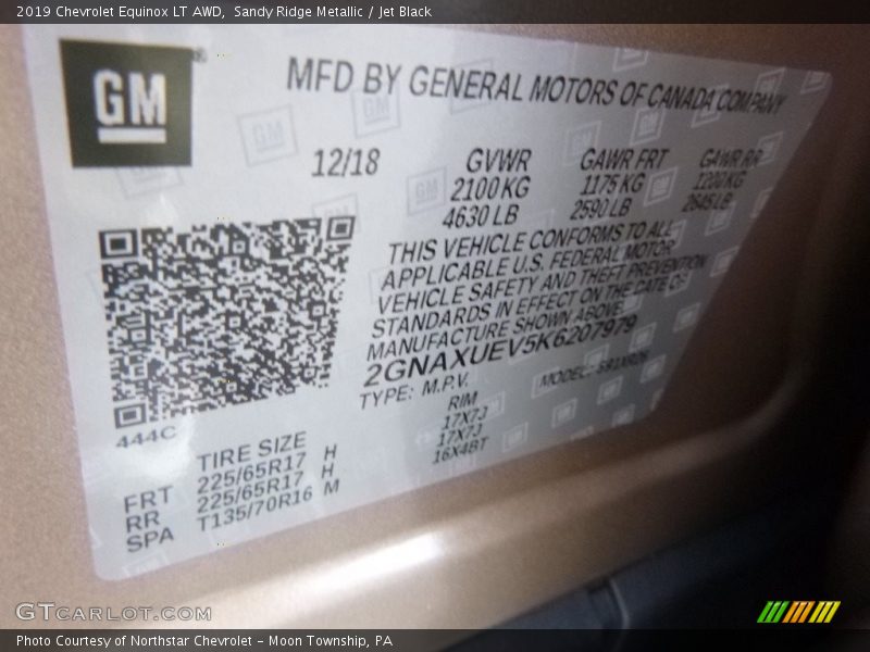 Sandy Ridge Metallic / Jet Black 2019 Chevrolet Equinox LT AWD