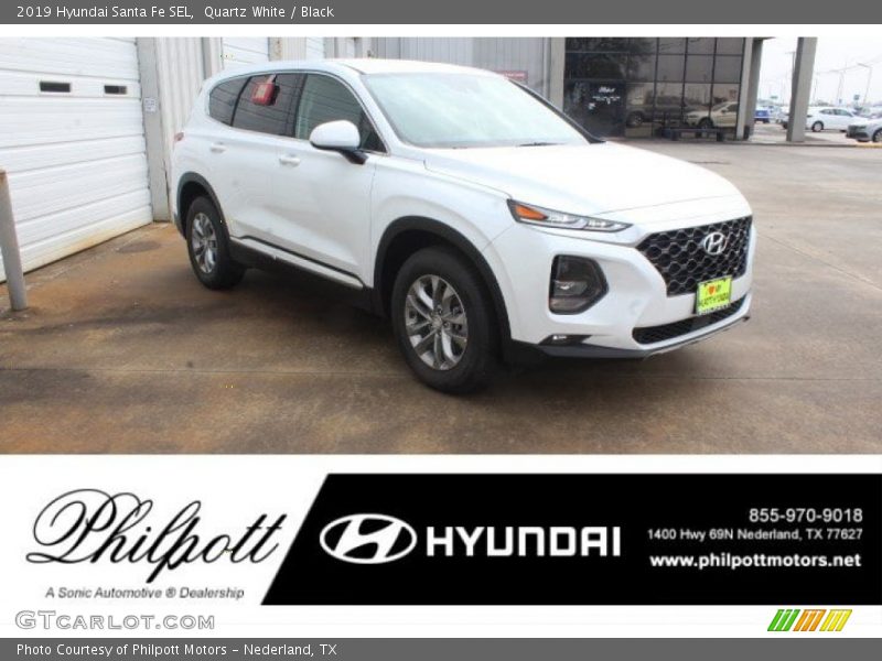 Quartz White / Black 2019 Hyundai Santa Fe SEL