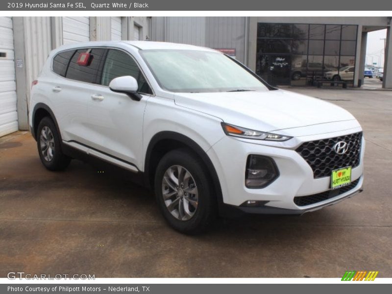Quartz White / Black 2019 Hyundai Santa Fe SEL