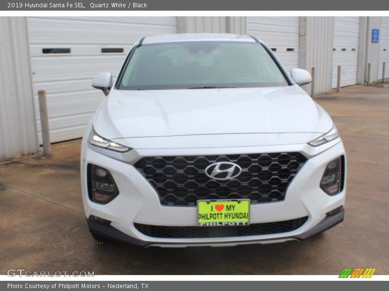 Quartz White / Black 2019 Hyundai Santa Fe SEL