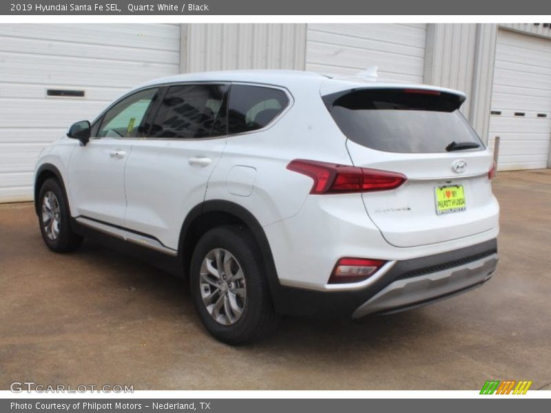 Quartz White / Black 2019 Hyundai Santa Fe SEL