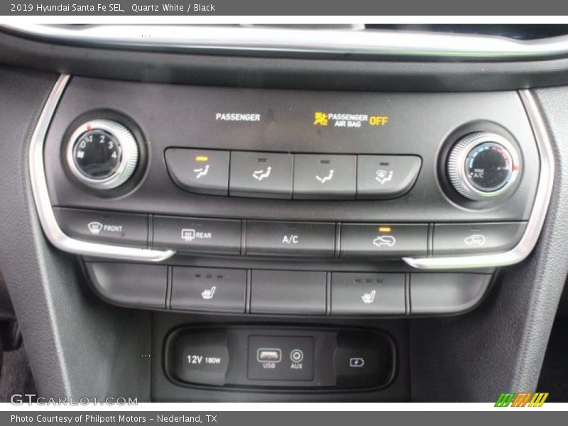Quartz White / Black 2019 Hyundai Santa Fe SEL