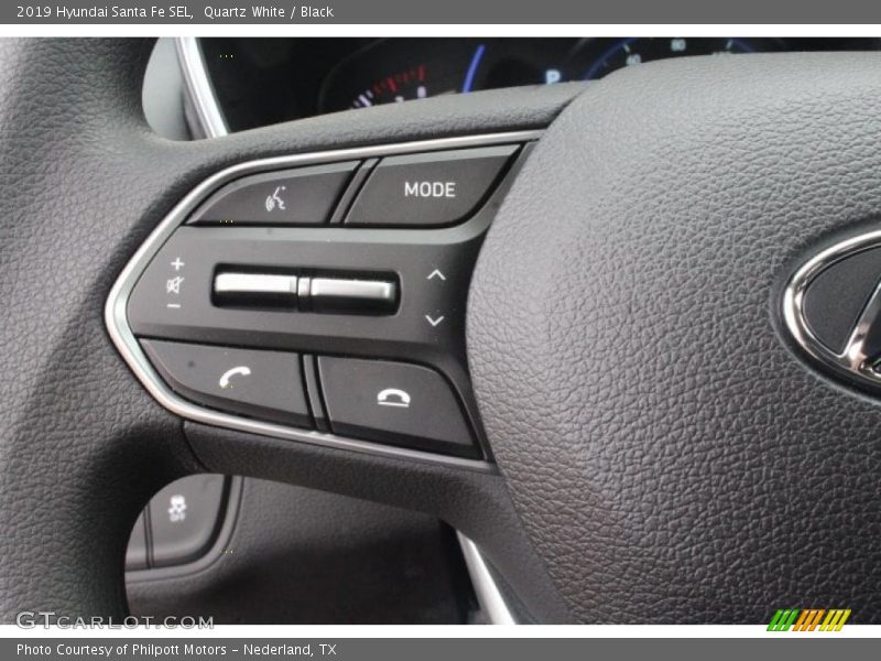 Quartz White / Black 2019 Hyundai Santa Fe SEL