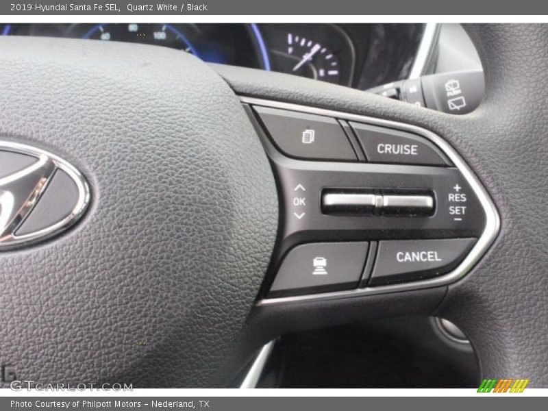 Quartz White / Black 2019 Hyundai Santa Fe SEL