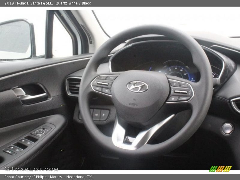 Quartz White / Black 2019 Hyundai Santa Fe SEL