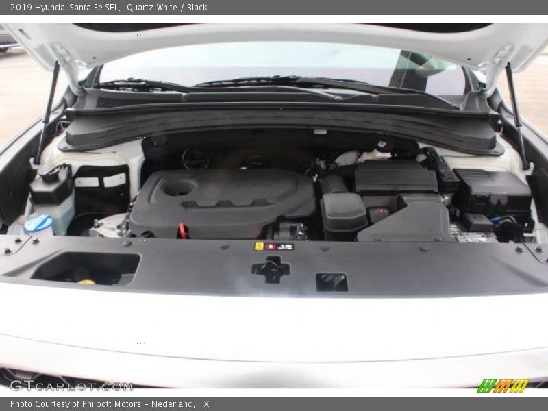 Quartz White / Black 2019 Hyundai Santa Fe SEL
