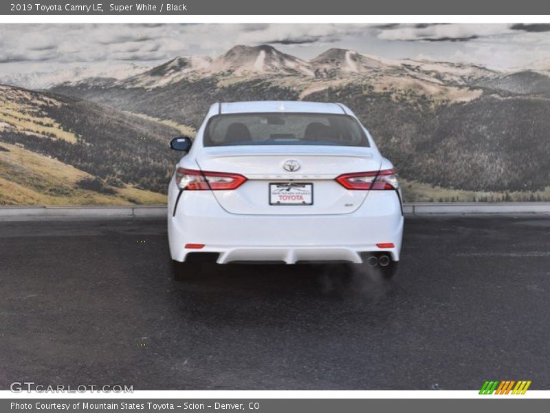 Super White / Black 2019 Toyota Camry LE