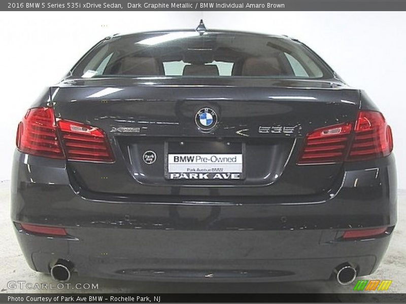 Dark Graphite Metallic / BMW Individual Amaro Brown 2016 BMW 5 Series 535i xDrive Sedan