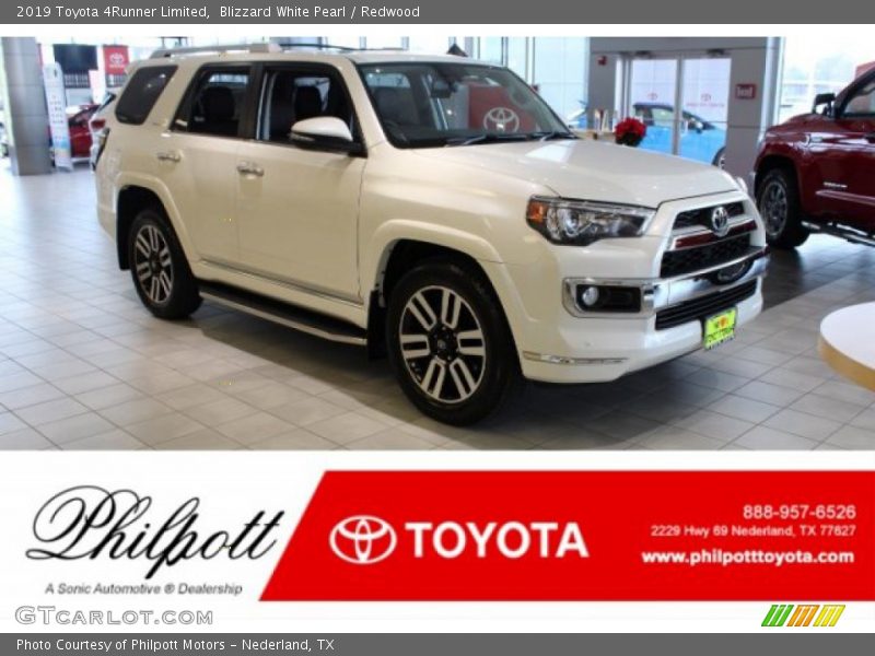 Blizzard White Pearl / Redwood 2019 Toyota 4Runner Limited