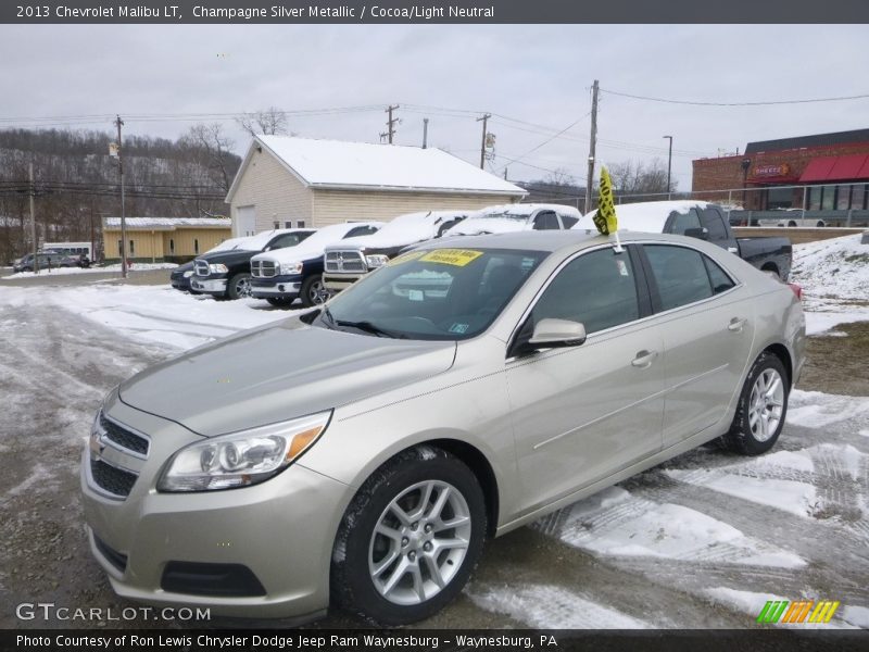 Champagne Silver Metallic / Cocoa/Light Neutral 2013 Chevrolet Malibu LT