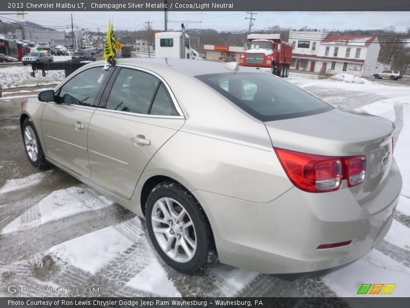 Champagne Silver Metallic / Cocoa/Light Neutral 2013 Chevrolet Malibu LT
