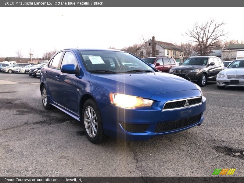 Octane Blue Metallic / Black 2010 Mitsubishi Lancer ES