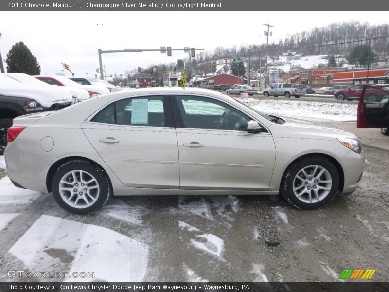 Champagne Silver Metallic / Cocoa/Light Neutral 2013 Chevrolet Malibu LT