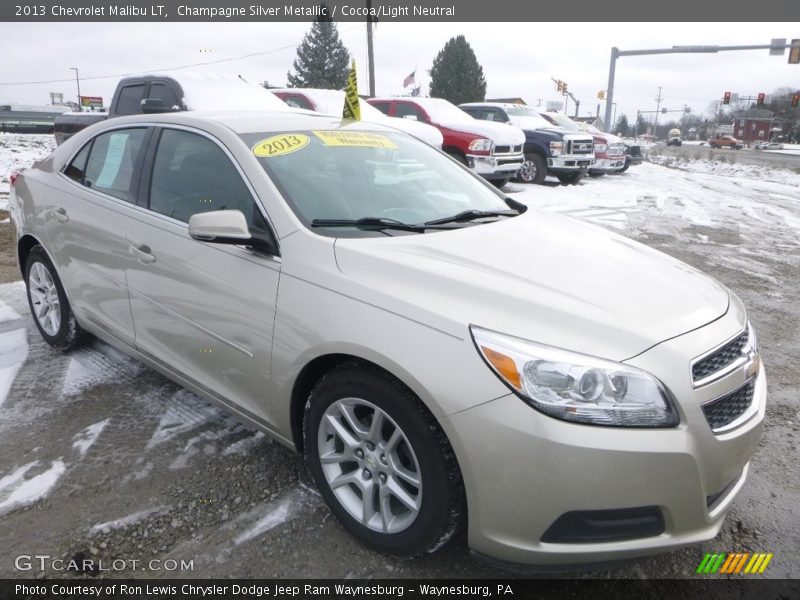 Champagne Silver Metallic / Cocoa/Light Neutral 2013 Chevrolet Malibu LT