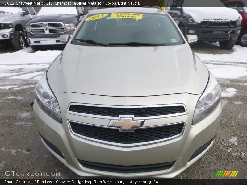 Champagne Silver Metallic / Cocoa/Light Neutral 2013 Chevrolet Malibu LT