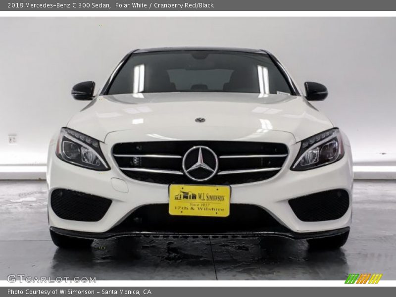 Polar White / Cranberry Red/Black 2018 Mercedes-Benz C 300 Sedan